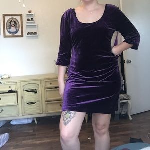 Purple velvet dress